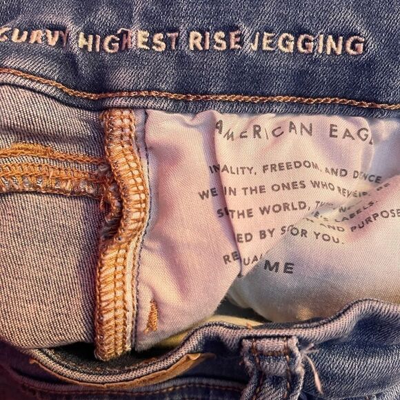 American eagle Ne(X)t level stretch.  Curvy highest rise jeggings sz 4 short - Picture 8 of 9